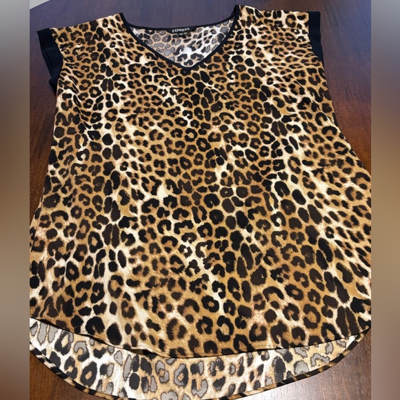 Express Leopard Print V-Neck Camisole - Brown & Black - Picture 2 of 4